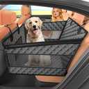 Instraella Dog Car Seat for Large Dogs, Back Seat Extender for Dogs, Foldable Pet Car Seat with Waterproof Oxford Fabric and Non-Slip Bottom, All-Around Protection and Strong Support, Grey