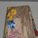 Horaldaily Spring Tablecloth 6084 Inch Rectangular, Flowers Brown Wood Grain Washable Seasonal Table Cover for Party Picnic Dinner Decor