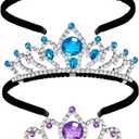 Princess Tiara Crown Headpieces, Dress Up Set for Little Girls, Kids Play Jewelry, Costume Accessories, Princess Party Favors for Kids (Style 2), Large