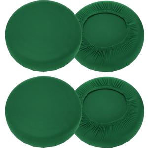 uxcell 4 Pack Stool Covers Round, 16-18 Inch Bar Stool Covers Washable Dustproof Slipcover Seat Cushion with Elastic for Bar Kitchen Living Room Decor, Dark Green