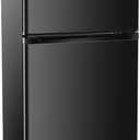 Sweetcrispy 3.2 Cu.Ft Mini Fridge with Freezer, 2 Door Small Refrigerator with Adjustable Thermostat Energy-efficient Low Noise, Compact Fridge for Bedroom, Office, Dorm, Black