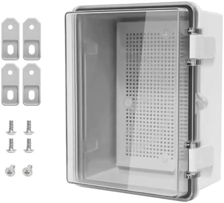 LMioEtool ABS Plastic Dustproof Waterproof IP65 Junction Box Hinged Shell Universal Electrical Project Enclosure Gray, with PC Transparent Clear Cover 8.7 x 6.7 x 4.3inch(220 x170 x110mm)