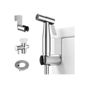 Arofa Handheld Toilet Bidet Sprayer for Toilet-Adjustable Water Pressure Control with Bidet Hose for Feminine Wash, Stainless Steel Brushed Nickel Bidet Faucet Cloth Diaper for Baby Wash