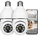 UPULTRA Light Bulb Security Camera Outdoor 2packs HD Wireless 5GHz/2.4GHz WiFi Home IP Cameras E27 360 Degree Panoramic,Motion Detection and Alarm,Two-Way Audio,Night Vision