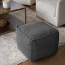 ZICOTO Beautiful Boucle Pouf Ottoman and Foot Rest  Elevate Your Living Room Decor with Lightweight Comfort and Charm  A Round Modern Foam Filled Foot Stool Perfect to Rest Your Feet