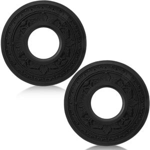 2 Pack Black Ceiling Medallion for Light Fixtures and Ceiling Fans Chandeliers 10" Od x 3.5" ID(Elegant)