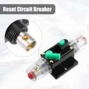 X AUTOHAUX 2 Pcs DC 12V- 48V 10Amp Car Circuit Breaker with Manual Reset Inline Fuse Holder Protector Black Green