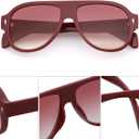 Retro Aviator Sunglasses for Women Men Trendy 70s Vintage Plastic Square Eyewear Tinted Lenses Sunnies