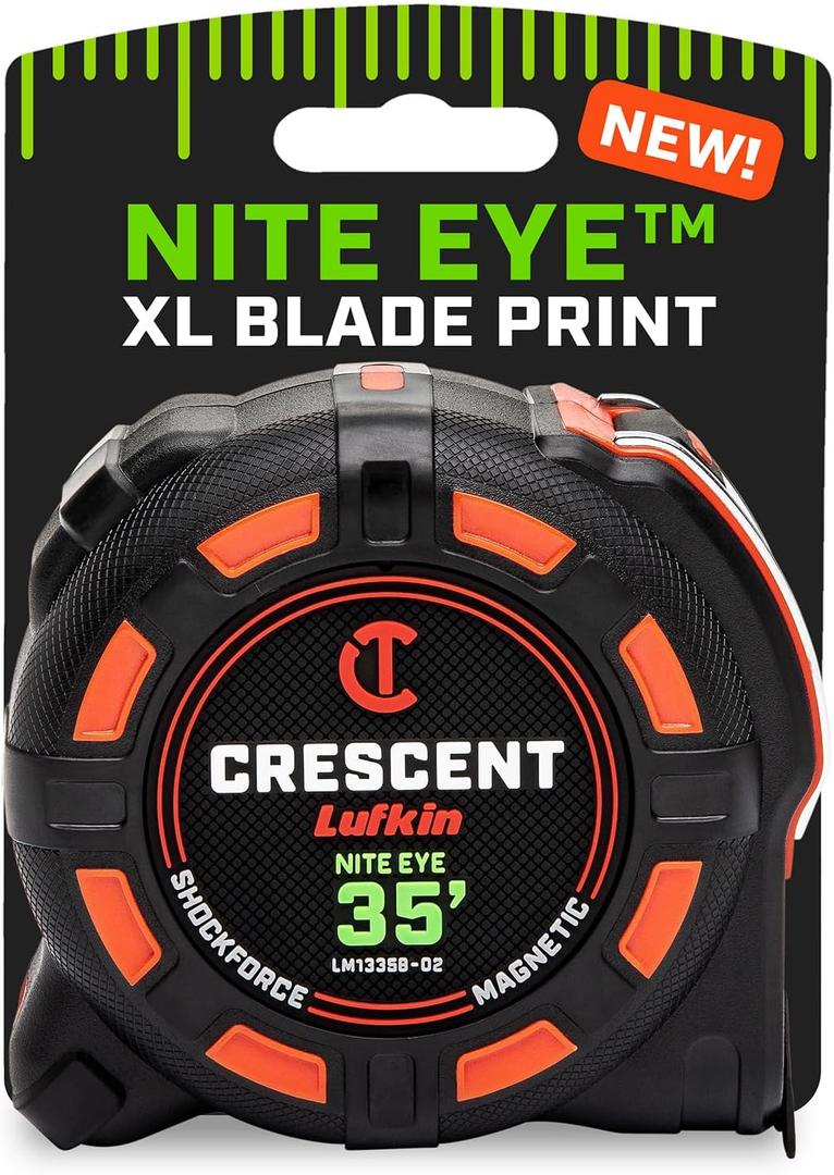 Crescent Lufkin 35 Ft. SHOCKFORCE NITE EYE Magnetic Tape Measure | LM1335B-02