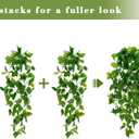 BLEUM CADE Fake Hanging Plants, 2pcs Artificial Pothos Vines Greenery for Wall Home Living Room Office Indoor Outdoor Decor (No Baskets)
