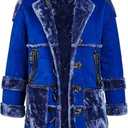 Ebifin Men's Shearling Leather Coat Faux Suede Sherpa Lined Sheepskin Jacket with Hood, Small