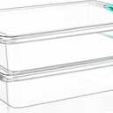 Jeffbaubl 2 Pack 6 Qt Plastic Storage Bins with Lids, Clear Art Supply Storage Organizer, Arts Crafts Organizing Containers, Stackable Plastic Bins Art Containers for Home Office Supplies, 9.44 × 12.48 × 2.75 inches