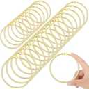 24 Pack 4 Inches Large Loose Leaf Binder Rings Curtain Hooks Rings Shower Hook for Bath Room Curtain Glide Smoothly Round Shower Rings Snap Joint Design (Gold)