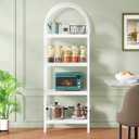 Tribesigns 4-Tier Open Bookshelf, 70.8" Industrial Wood Bookcase Storage Shelves with Metal Frame, Freestanding Display Rack Tall Shelving Unit for Office, Bedroom, Living Room (White, 1PC)
