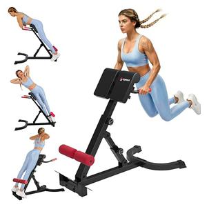 Roman Chair,Foldable Back Extension Machine,Adjustable Ab Back Extension Machine,Core Strength Trainer,Back Exercise Machine for Glute,Ab Workouts,Full All-in-One Body Workout&Home Gym Fitness(Red)