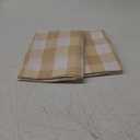 Buffalo Check Curtains 45 inches Long Cotton Basement Beige and White Gingham Plaid Kitchen Window Panels Living Room Checker Drapes Bedroom Rod Pocket Window Treatment 2 Panels