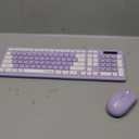 Wireless Keyboard and Mouse Combo, Full-Sized Wireless Keyboard and Adjustable DPI Mouse, 2.4GHz USB Receiver, Wireless Keyboard and Mouse for PC, Windows, Desktop, Laptop (Purple)