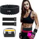 Silicone Adjustable Weighted Belt for Women & Men  DIY Weighted Walking & Exercise Belt with Removable Weights  Gym, Strength Training, Yoga, Hiking  Free Weight Adjustment for Wrist & Ankle (4lb, Black)