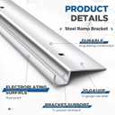 MorningRo 2 Pcs 10ga Steel Ramps Bracket for 48" x 4" Heavy Duty Trailer Ramps Attaching Lip Mounting Channel Ramp Ends for Trailers Tailgates Trunk Beds (Silver)
