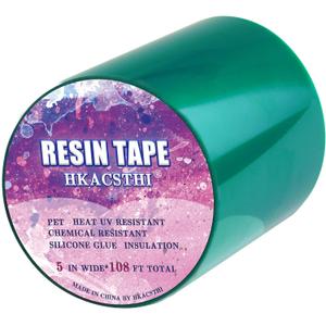 HKACSTHI 108 Feet Resin Tape for Epoxy Resin Molding Silicone Epoxy UV Resin Tape Epoxy Release Tape for Pouring Thermal High Temperature Tape (1 Roll, 5 inches)