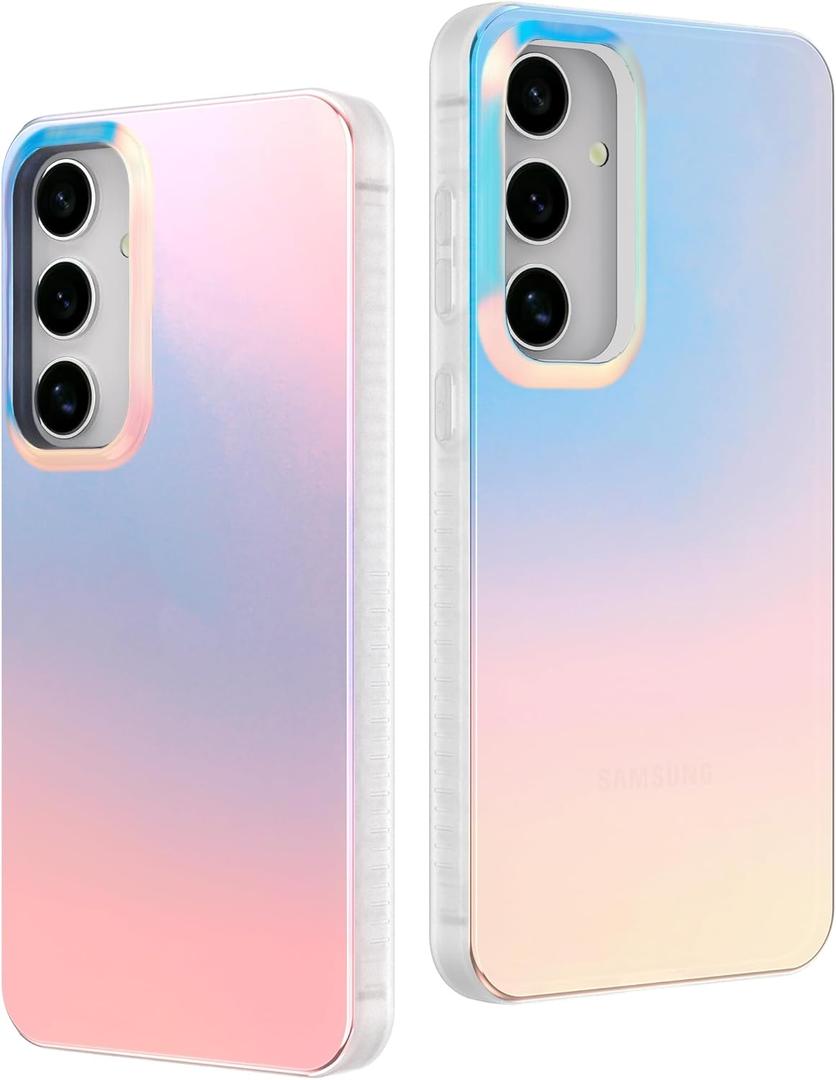 LONLI Hue - for Samsung Galaxy S24 Case - Holographic Iridescent - Shockproof Cover with Color Changing Effect | Cute and Unique for Women and Girls (2024)