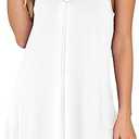 AUHEGN Nightgown for Women Loose Sleepwear V Neck Pajama Dress Soft Nightshirt Sleeveless Nightdress Chemise White X-Large