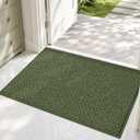 COSY HOMEER Door Mat Non-Slip Entryway Rugs Dirt Trapper, 20"x32", Green