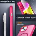 2 x SPIDERCASE Designed for iPhone 14 Plus Case, Magnetic Translucent [2 Pack Tempered Glass Screen Protector] Anti-Fingerprint Anti-Scratch Case for iPhone 14 Plus 6.7,Hot Pink