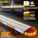 ASPL 49 inch Low Profile Emergency Strobe Lights Bar Rooftop Full Aluminum Flashing Warning Security Traffic Advisor Hazard Light for Trucks Tow Construction Vehicles(Amber/White)