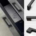 Black Square 7-1/2in 4 pcs Wooden Drawer Pulls Handle pulls for cabinets Kitchen Cabinet Drawer pulls Cabinet Door Pull