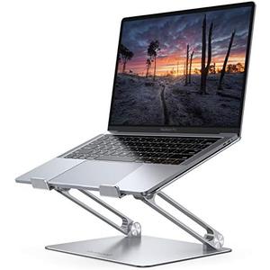 Lamicall Adjustable Laptop Stand, Portable Laptop Riser, Aluminum Laptop Stand for Desk Foldable, Ergonomic Computer Notebook Stand Holder for MacBook Air Pro, Dell XPS, HP (10-17.3'') - Silver