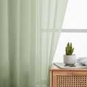 Light Green Sheer Curtains for Bedroom Living Room 45 Inch Length 2 Panels, Soft Airy Light Filtering Small Kitchen Window Curtains, Rod Pocket Short Curtain Drapes, 42" Wx45 L Inches