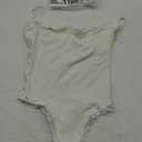 SUUKSESS Women Square Neck Lace Bodysuit Sleeveless Spaghetti Strap Tank Top (X-Small, Cream White)