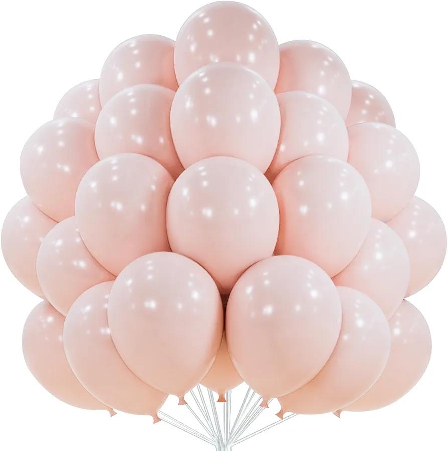 PartyWoo - Globos de látex, en color rosa claro, 50 unidades de 12 pulgadas, para decorar guirnaldas, fiestas, cumpleaños, bodas, fiesta de bienvenida del bebé