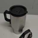 12V Car Heating Cup, 450ml/15oz Stainless Steel Travel Coffee Cup Electric Insulated Heated Thermos Mug with Cigarette Lighter for Most Vehicles