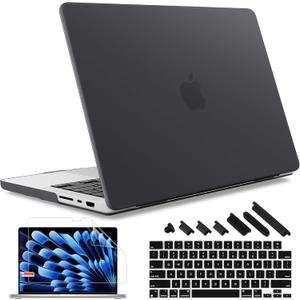 May Chen Case for MacBook Pro 14 inch, A2442 A2779 A2918 A2992 A3401 A3185 A3112 A3434, M1 M2 M3 M4 M5 (2021-2025 Release), Plastic Hard Shell Case with Keyboard Cover, Black