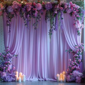10x10ft Wrinkle Free Lavender Backdrop Curtain for Parties Soft Fabric Drapes Wedding Curtain Backdrop for Birthday Party Decorations Background for Photography 5x10ft,2 Panels, W5' x H10'