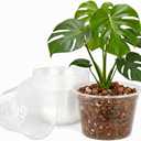 5 Gallon Clear Nursery Pots 10 Pack, 12 Inch Large Plastic Plant Pots with Drainage Holes, Transparent Planters for Root Monitoring, Seedlings, Vegetables, Flower, Indoor Outdoor