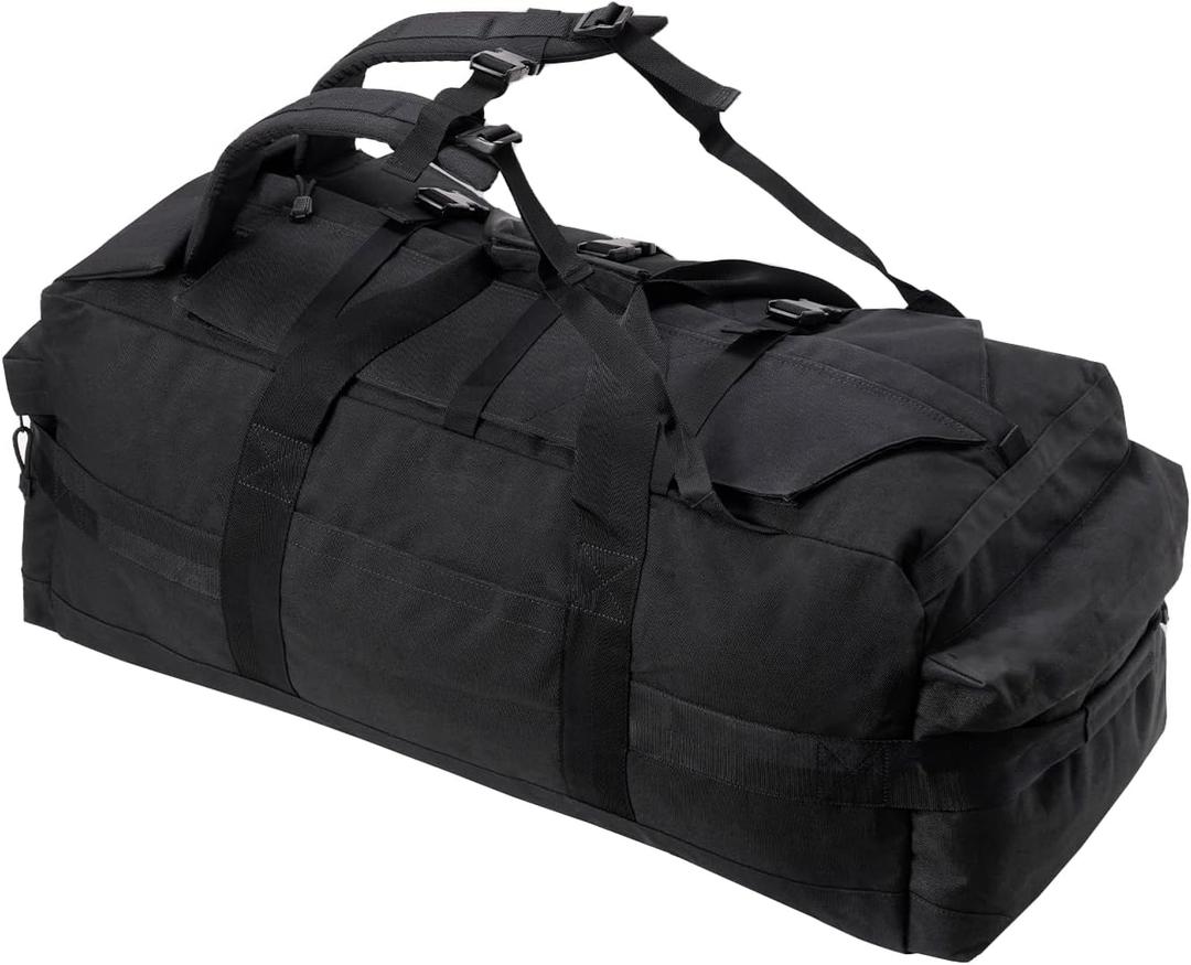 Military Duffle Bag Large Size, Waterproof Tactical Deployment Bag for Men, Travel Duffel Bags with Backpack Straps
