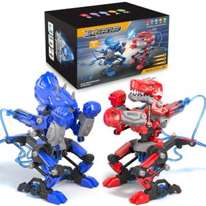 Hydraulic Boxing Bots Building Kit, STEM Educational Fighting Game Set, 2-Player Battle Robot Toy for Kids, Cool Birthday Gift for Boys Age 5 6 7 8 9 10