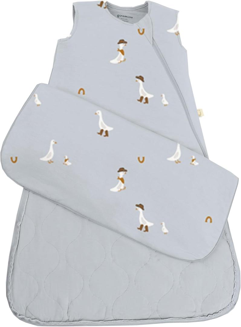 GUNAMUNA gnamna Unisex Baby, Toddler Wearable Blanket, Sleeping Bag Bamboo Rayon, Sleep Sack with Diaper Zipper, 2.6 TOG (9-18 Months, Cowboy)