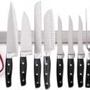 GORILLA GRIP Heavy Duty Stainless Steel Magnetic Knife Holder, 18 Inch, Drilling Required, Holds Up to 6 lbs, Wall Magnet Strip for Knives, Securely Store and Organize Kitchen Tools, Art Supply Bar (Silver)