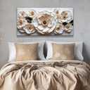 Canvas Art Wall Decor Modern Minimalist Flower Wall Decor Paintings White Flower Art Prints Floral Wall Art Pictures For Bedroom Kitchen Office Decoration 20" × 40"