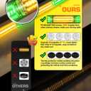 42" Emergency Flashing Strobe Lights Bar with 28 Strong Magnets Double Side Traffic Advisor 206 LED Warning Snow Plow Light for Trucks Vehicles Tow Pickup, Amber/Green
