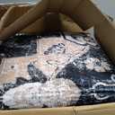 9 x 12 Area Rugs Living Room, Washable Boho Floral Rug Black Brown