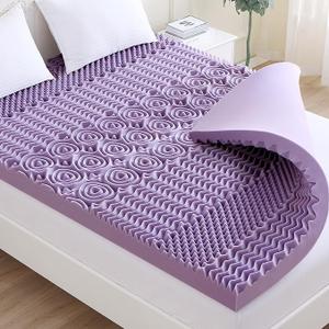 MUXHOMO 3 Inch 7-Zone Queen Mattress Topper, Egg Crate Foam Mattress Topper Queen Size for Back Pain, Lavender Cooling Gel Infused Bed Pad, CertiPUR-US and Oeko-TEX Certification (60"×80")