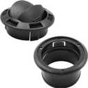 EATAKWARD 75mm Universal Air Conditioning Warm Air Vent Deflector, Round Dashboard Air Vent for Car RV Without Grilles (Black)