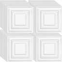 Landical 50 Pcs 2 x 2 ft White PVC Plastic Drop Ceiling Tiles 24 x 24 x 0.8 Inch Ceiling Panels Decorative Cover 200 Sq. ft for Office Bathroom Living Room Bedroom