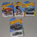 Hot Wheels Pack of 4 (Stockar, HW450F, 08 Ford Focus, Automobile Pininfarina Battista