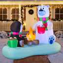 Joiedomi 6 FT Long Christmas Inflatable North Pole with Build-in LEDs, Blow Up Inflatable Polar Bears & Penguin for Xmas Party Indoor, Outdoor, Yard, Garden, Lawn Décor, Holiday Season Decorations
